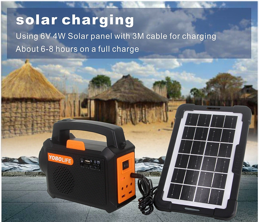 Yobolife Portable Mini Solar Power Lighting System Kits for Home with Music Speaker Solarenergie Systems 2 in 1